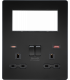 Screwless Small Multimedia Combination Plate with FASTCHARGE - Matt Black 230V IP20-1