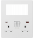 Screwless Small Multimedia Combination Plate with FASTCHARGE - Matt White 230V IP20-1