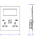 Screwless Small Multimedia Combination Plate with FASTCHARGE - Matt White 230V IP20-2