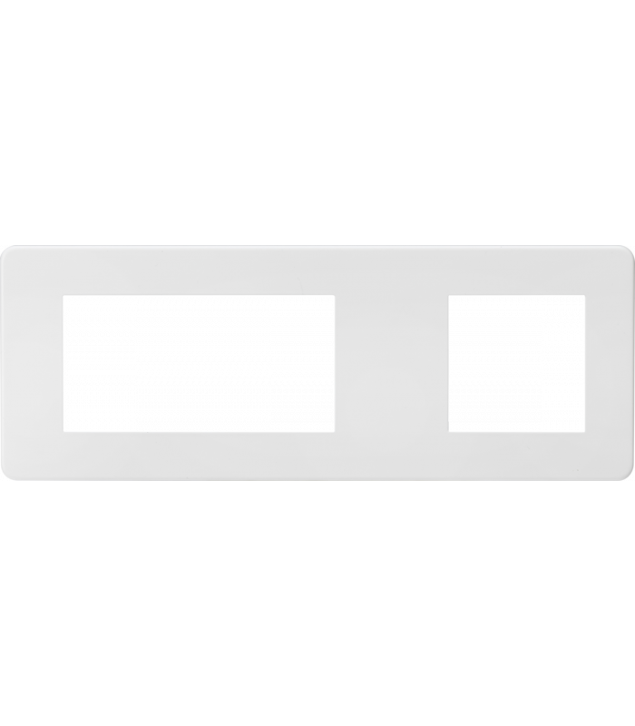 Screwless 6G Modular Faceplate (2G + 4G) - Matt White IP20-1