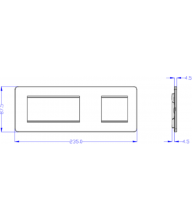 Screwless 6G Modular Faceplate (2G + 4G) - Matt White IP20-2