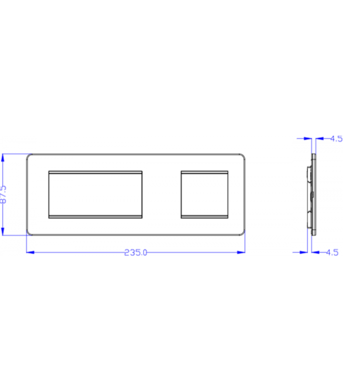 Screwless 6G Modular Faceplate (2G + 4G) - Matt White IP20-2