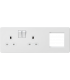 Screwless 13A 2G DP Socket + 2G Modular Combination Plate - Matt White 230V IP20-1