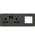 Screwless 13A 2G DP Socket + 2G Modular Combination Plate - Smoked Bronze 230V IP20-1