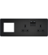 Screwless 13A 2G DP Socket + 2G Modular Combination Plate - Matt Black 230V IP20-1