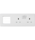 Screwless 13A 2G DP Socket + 2G Modular Combination Plate - Matt White 230V IP20-1