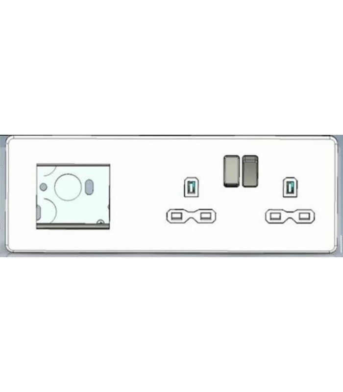 Screwless 13A 2G DP Socket + 2G Modular Combination Plate - Smoked Bronze 230V IP20-2