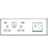 Screwless 13A 2G DP Socket with USB Fastcharge + 2G Modular Combination Plate - Matt Black 230V IP20-2