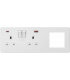 Screwless 13A 2G DP Socket with USB Fastcharge + 2G Modular Combination Plate - Matt White 230V IP20-1