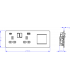 Screwless 13A 2G DP Socket with USB Fastcharge + 2G Modular Combination Plate - Matt White 230V IP20-2