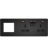 Screwless 13A 2G DP Socket with USB Fastcharge + 2G Modular Combination Plate - Matt Black 230V IP20-1