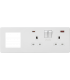 Screwless 13A 2G DP Socket with USB Fastcharge + 2G Modular Combination Plate - Matt White 230V IP20-1