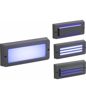 Blue LED Surface Mount Brick light - Grey 230V IP65 5W-1