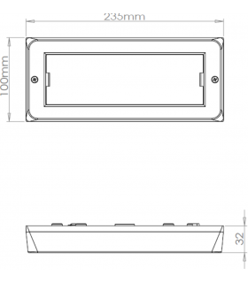 Blue LED Surface Mount Brick light - Grey 230V IP65 5W-2