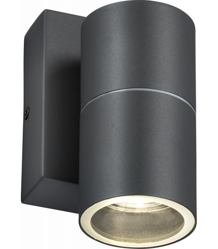GU10 Fixed Single Wall Light with Photocell Sensor - Anthracite 230V IP54 20W-1