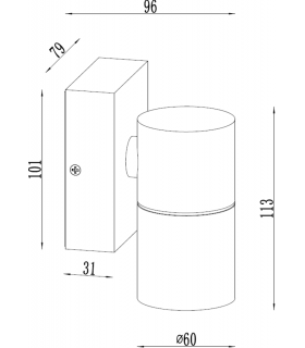 GU10 Fixed Single Wall Light with Photocell Sensor - Brushed Chrome 230V IP54 20W-2