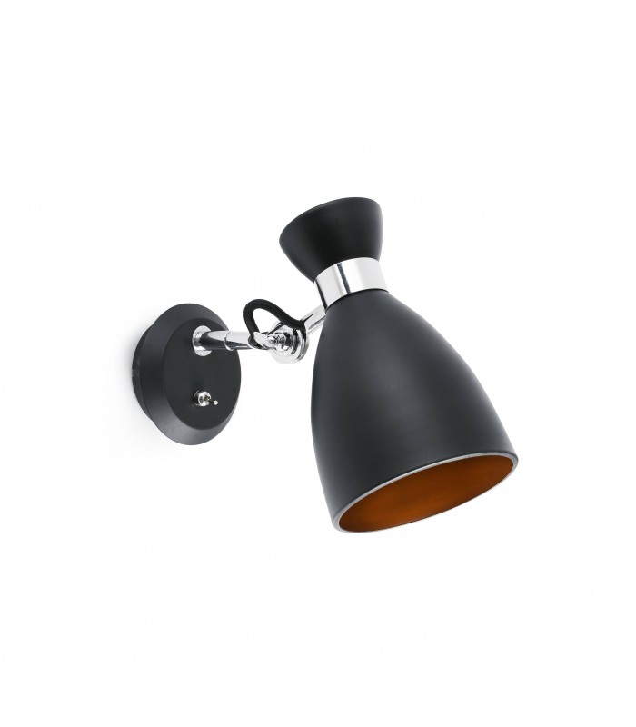 1 Light Indoor Adjustable Wall Lamp Black, Copper, E14 - 1