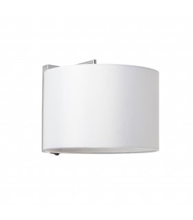 1 Light Indoor Wall Light Chrome with White Shade, E27 - 1