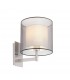 1 Light Indoor Wall Light White, Satin Nickel with Double Shade, E27 - 1