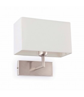 1 Light Indoor Wall Light White, Satin Nickel with Shade, E27 - 1