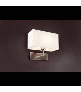 1 Light Indoor Wall Light White, Satin Nickel with Shade, E27 - 2