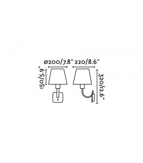1 Light Indoor Wall Lamp Satin Nickel with White Shade, E27 - 2