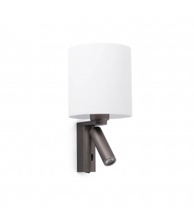 1 Light Indoor Wall Reading Light White with Shade, E27 - 1