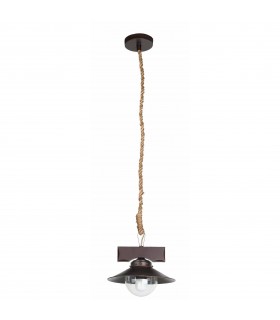 1 Light Dome Ceiling Pendant Dark Brown, Bubble Glass, E27 - 1