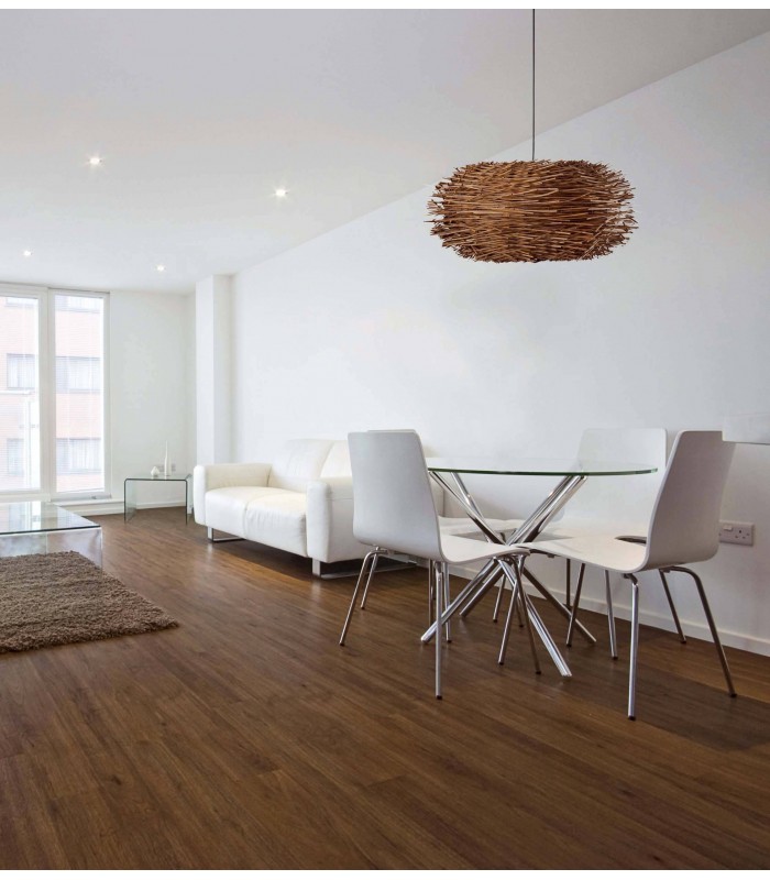 1 Light Ceiling Pendant Brown, E27 - 2
