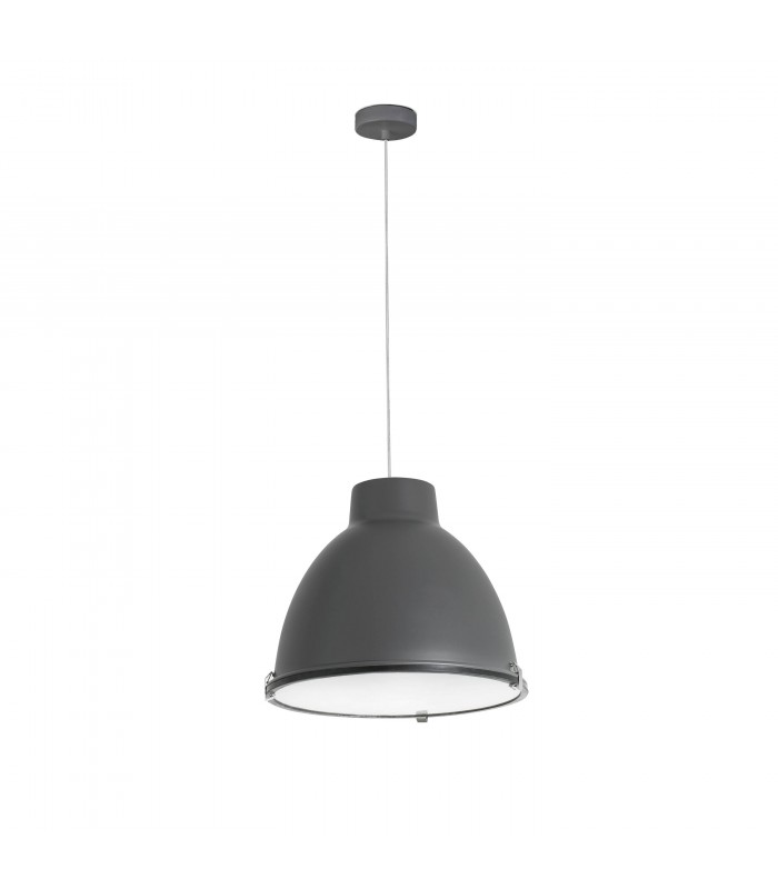 1 Light Dome Ceiling Pendant White, Dark Grey, E27 - 1