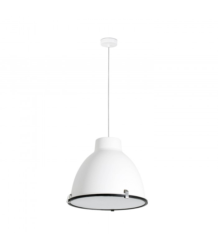 1 Light Dome Ceiling Pendant White, E27 - 1
