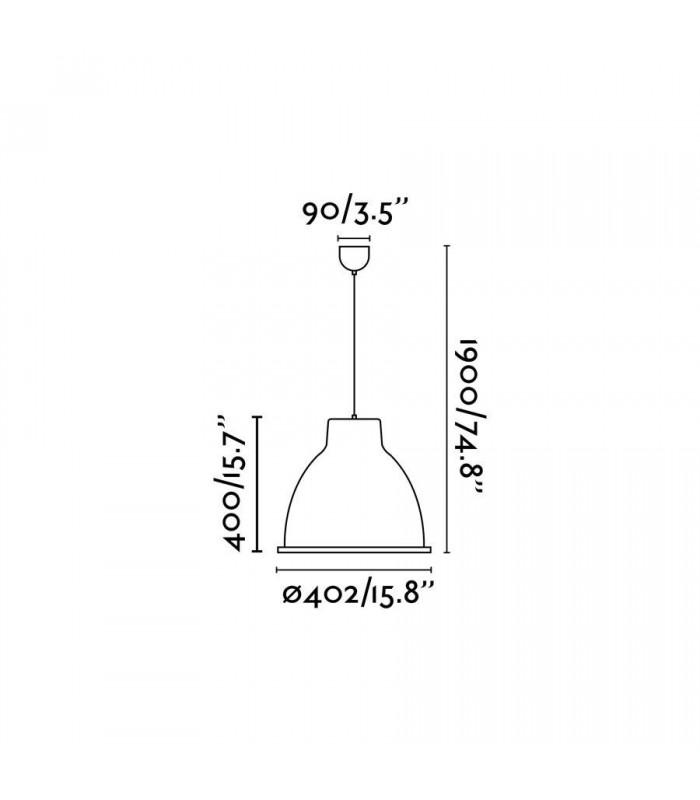 1 Light Dome Ceiling Pendant White, E27 - 2