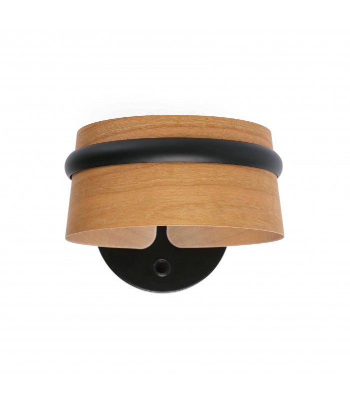 LED Indoor Wall Lamp Black, Wood - 1