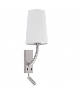 1 Light Indoor Reading Wall Light Satin Nickel - Shade Not Included, E27 - 2