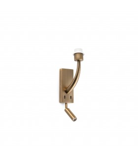 1 Light Indoor Reading Wall Light Antique Gold - Shade Not Included, E27 - 1