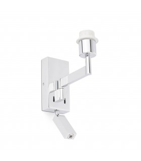 1 Light Indoor Reading Wall Light Chrome - Shade Not Included, E27 - 1