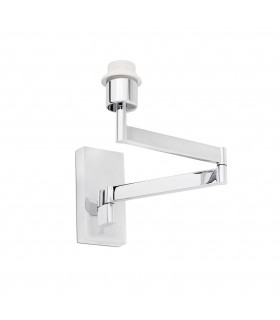 1 Light Indoor Adjustable Wall Lamp Chrome  - Shade Not Included, E27 - 1