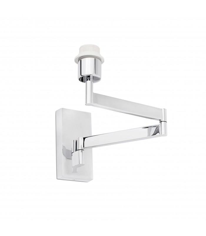 1 Light Indoor Adjustable Wall Lamp Chrome  - Shade Not Included, E27 - 1