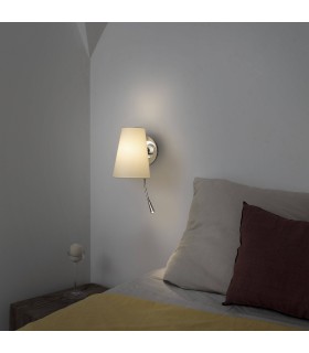 1 Light Indoor Wall Light Chrome, White with Reading Lamp, E27 - 2