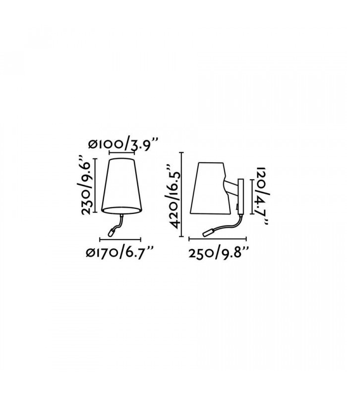 1 Light Indoor Wall Light Chrome, White with Reading Lamp, E27 - 3