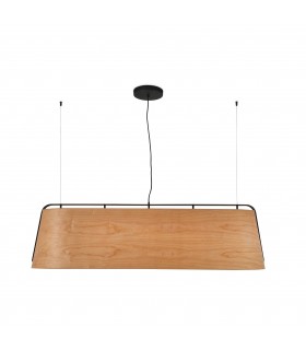 5 Light Ceiling Pendant Bar Black And Cherry Wood, E27 - 1