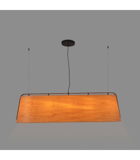 5 Light Ceiling Pendant Bar Black And Cherry Wood, E27 - 2