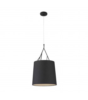 1 Light Ceiling Pendant Black with Shade, E27 - 1