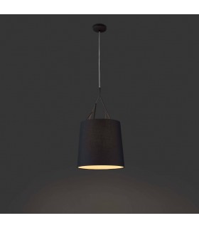 1 Light Ceiling Pendant Black with Shade, E27 - 2