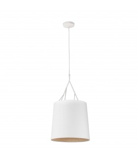 1 Light Ceiling Pendant White with Shade, E27 - 1