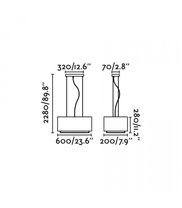 2 Light Ceiling Pendant Bar White, Beige - Rectangle Frame, E27 - 3