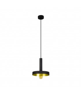 1 Light Dome Ceiling Pendant Black, Gold, E27 - 1