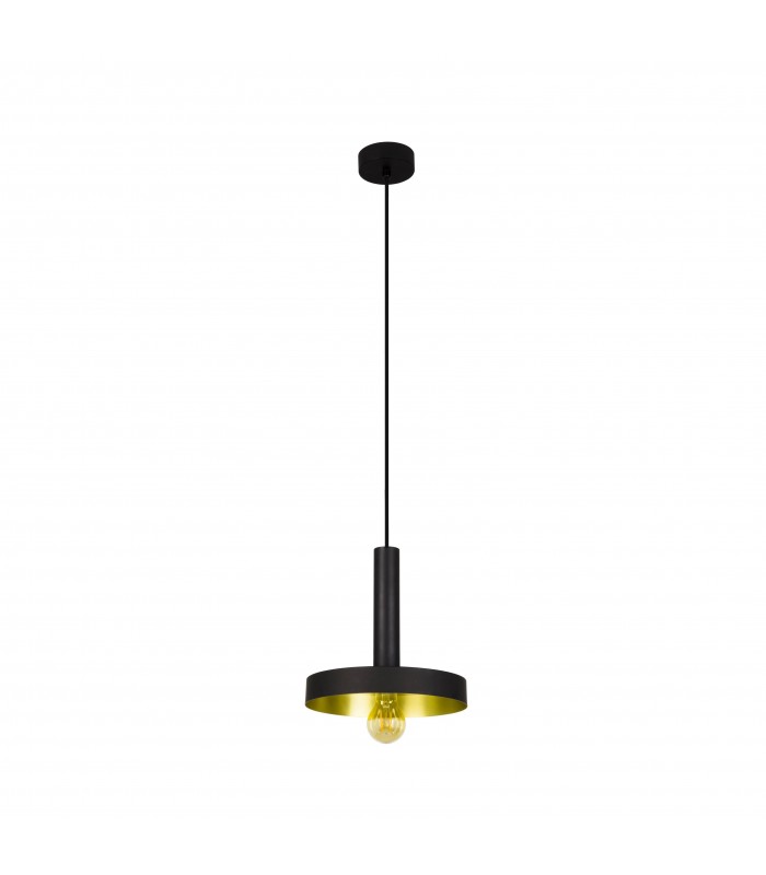 1 Light Dome Ceiling Pendant Black, Gold, E27 - 1