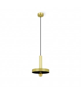 1 Light Dome Ceiling Pendant Black, Gold, E27 - 1