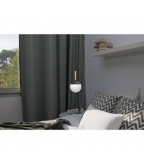1 Light Globe Ceiling Pendant Wood, Dark Grey, E27 - 2